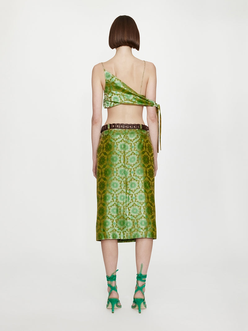 Palmira Leather Belted Midi Skirt - Image 3