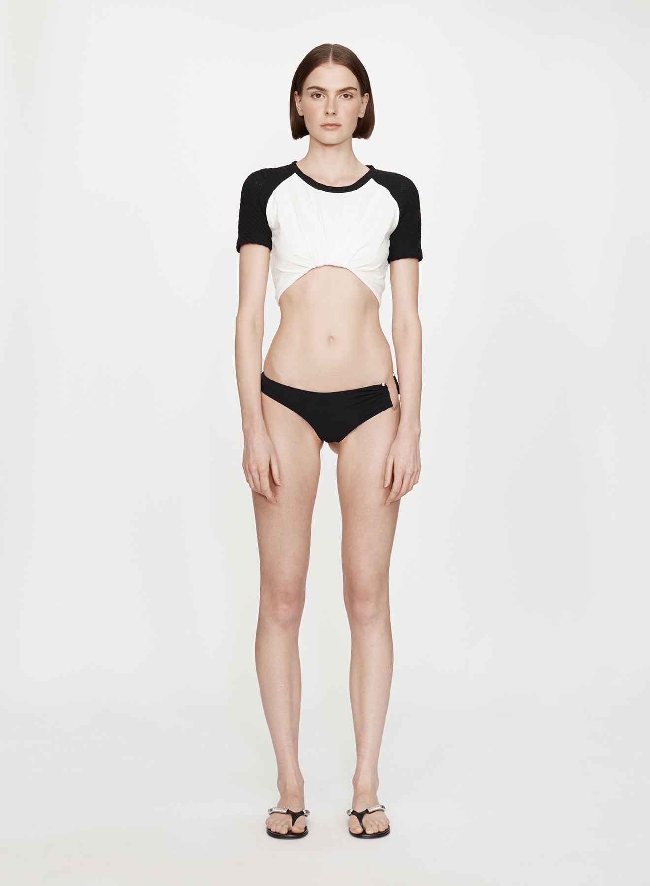 Tucked Ringer Jersey Knit Tee