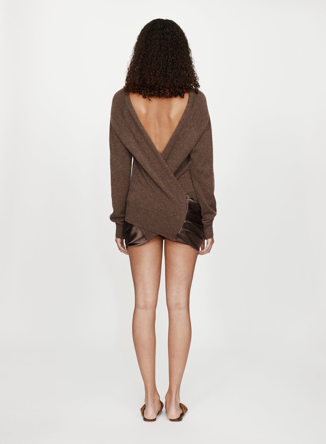 Monument Cummerbund Silk Mini Dress