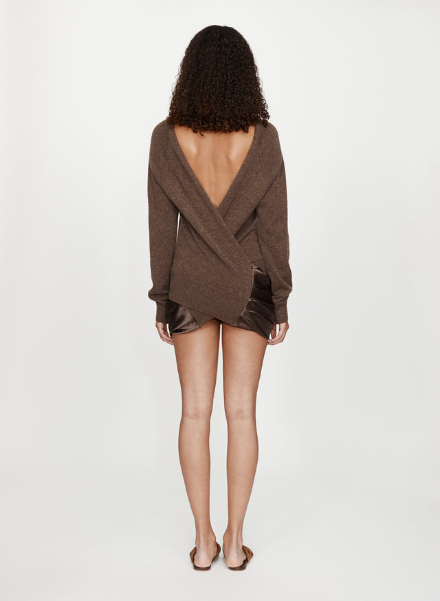 Monument Cummerbund Silk Mini Dress