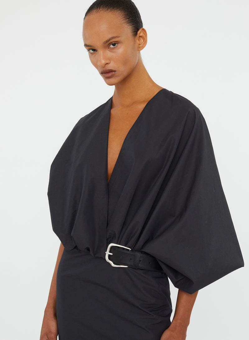 Swaddled Belted Taffeta Dress - Image 4