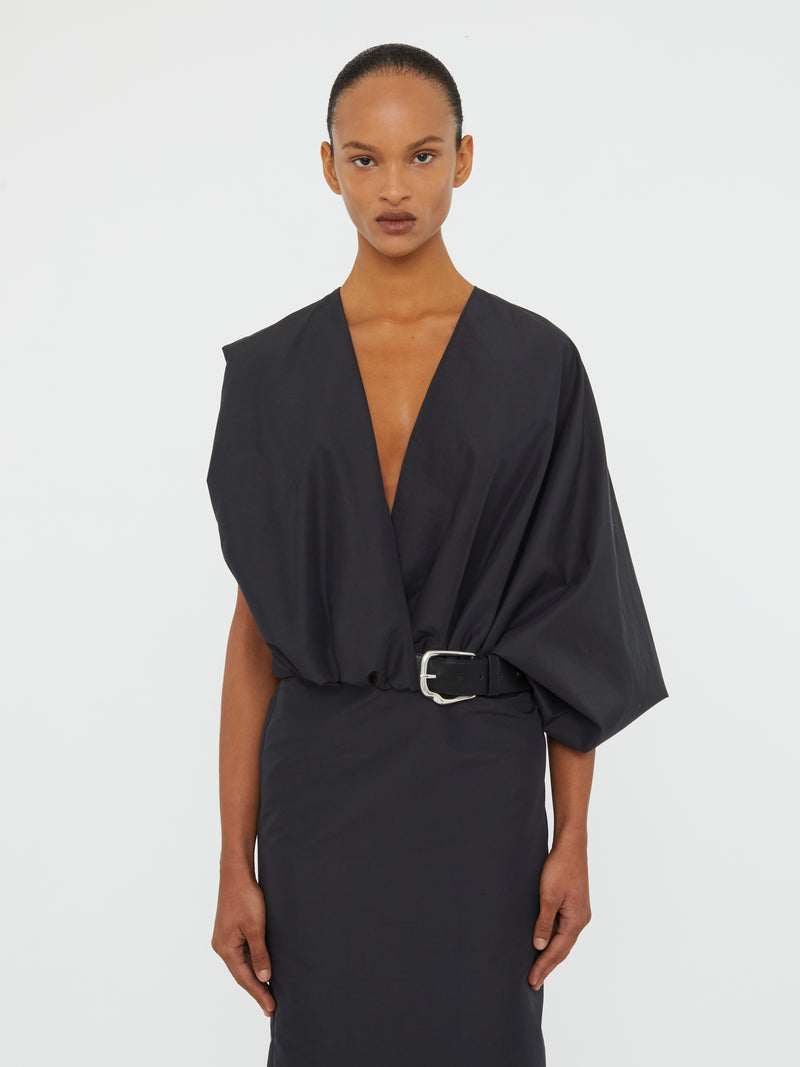 Swaddled Belted Taffeta Dress - Image 5