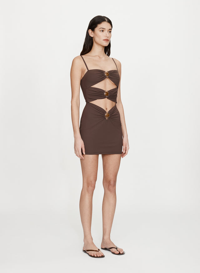 Mineral Stone Ruched Mini Dress