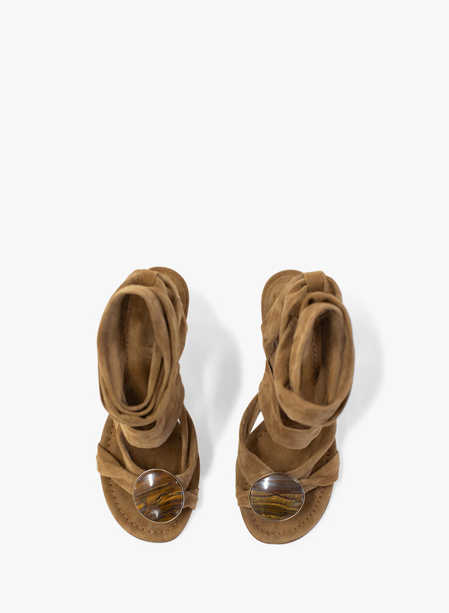 Doma Stoned Suede Wrap Heel