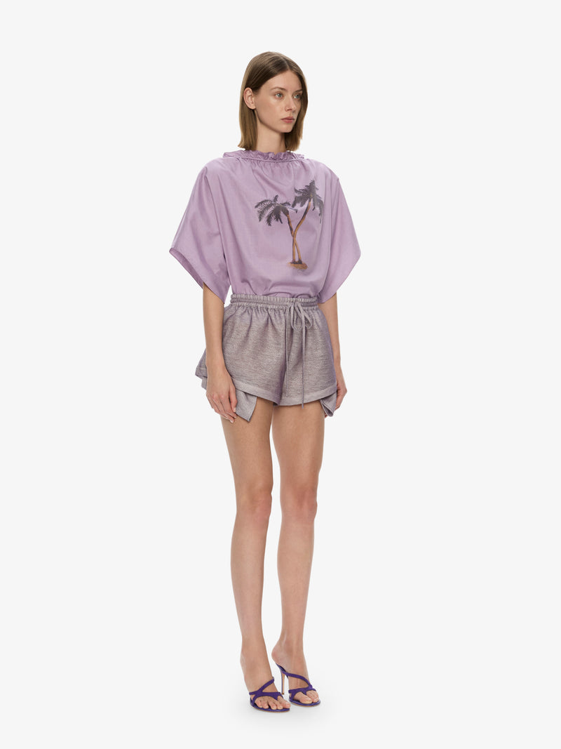 Mirage Palm Poplin Top - Image 4