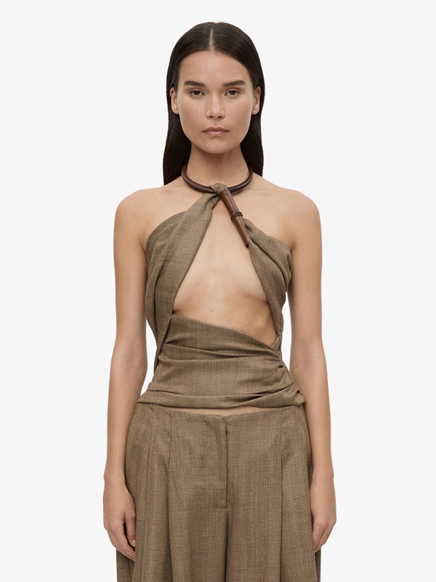 Chime Necklace Herringbone Halter Top