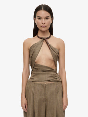 Chime Necklace Herringbone Halter Top