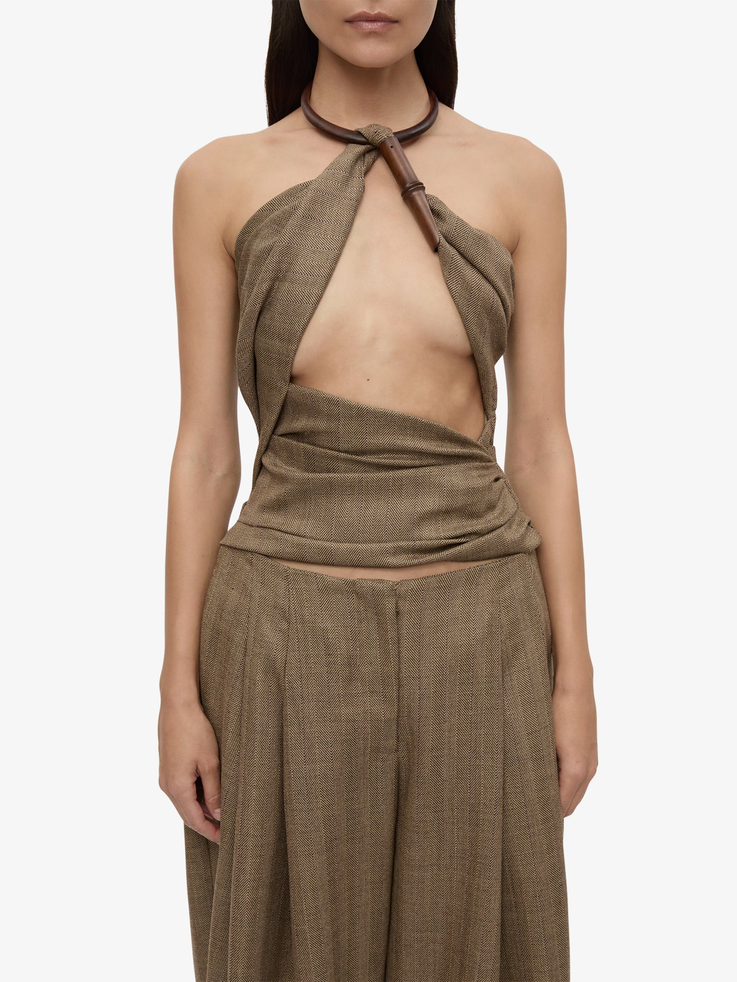 Chime Necklace Herringbone Halter Top