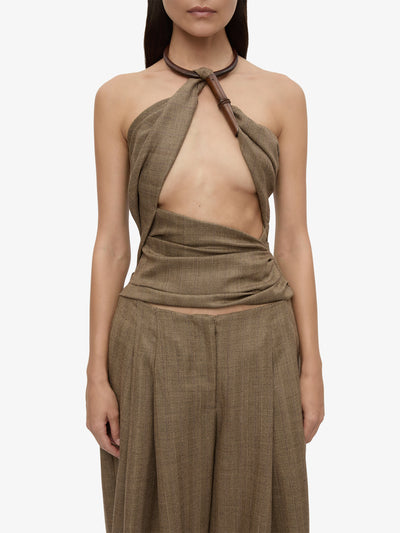 Chime Necklace Herringbone Halter Top