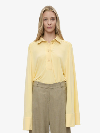 Deconstruct Denim Long Sleeve Polo