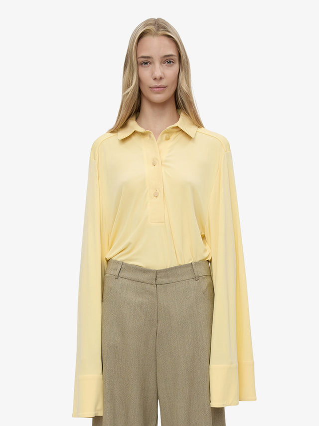 Deconstruct Denim Long Sleeve Polo