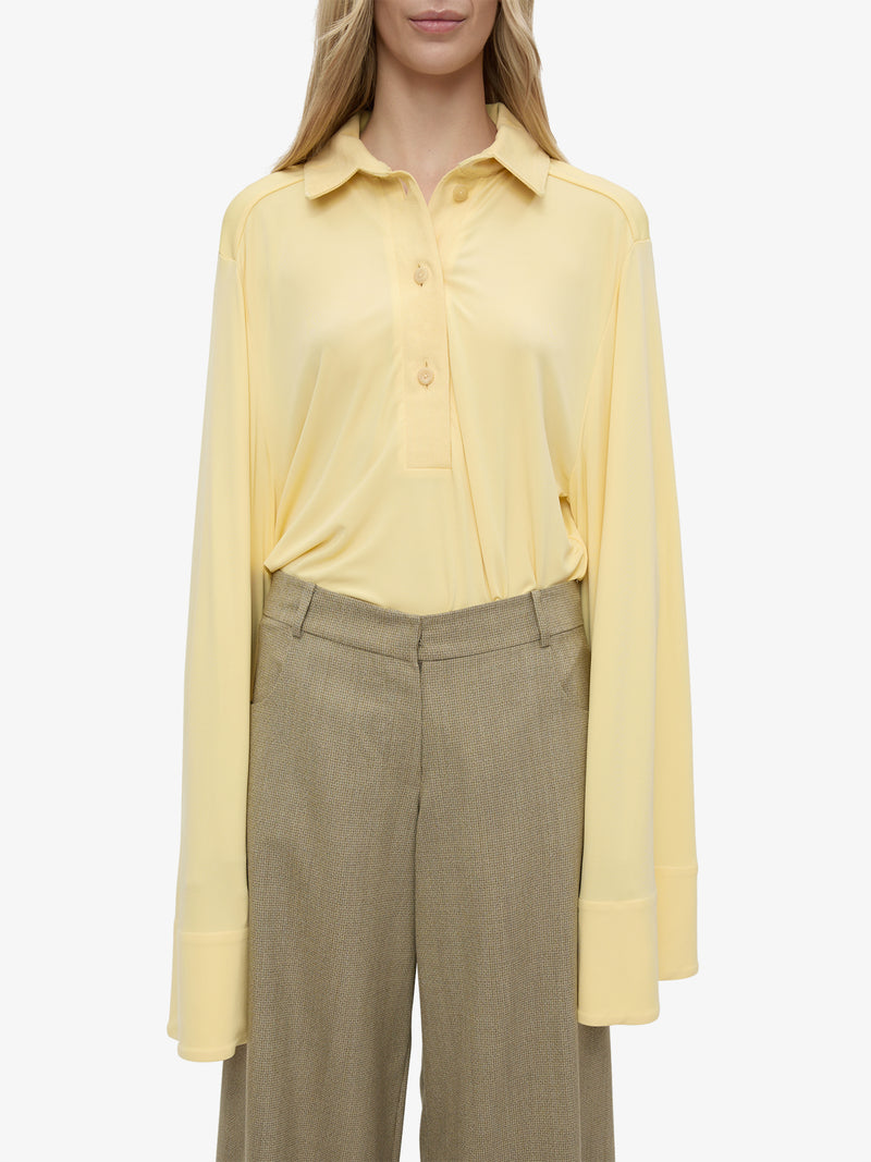 Deconstruct Denim Long Sleeve Polo - Image 4