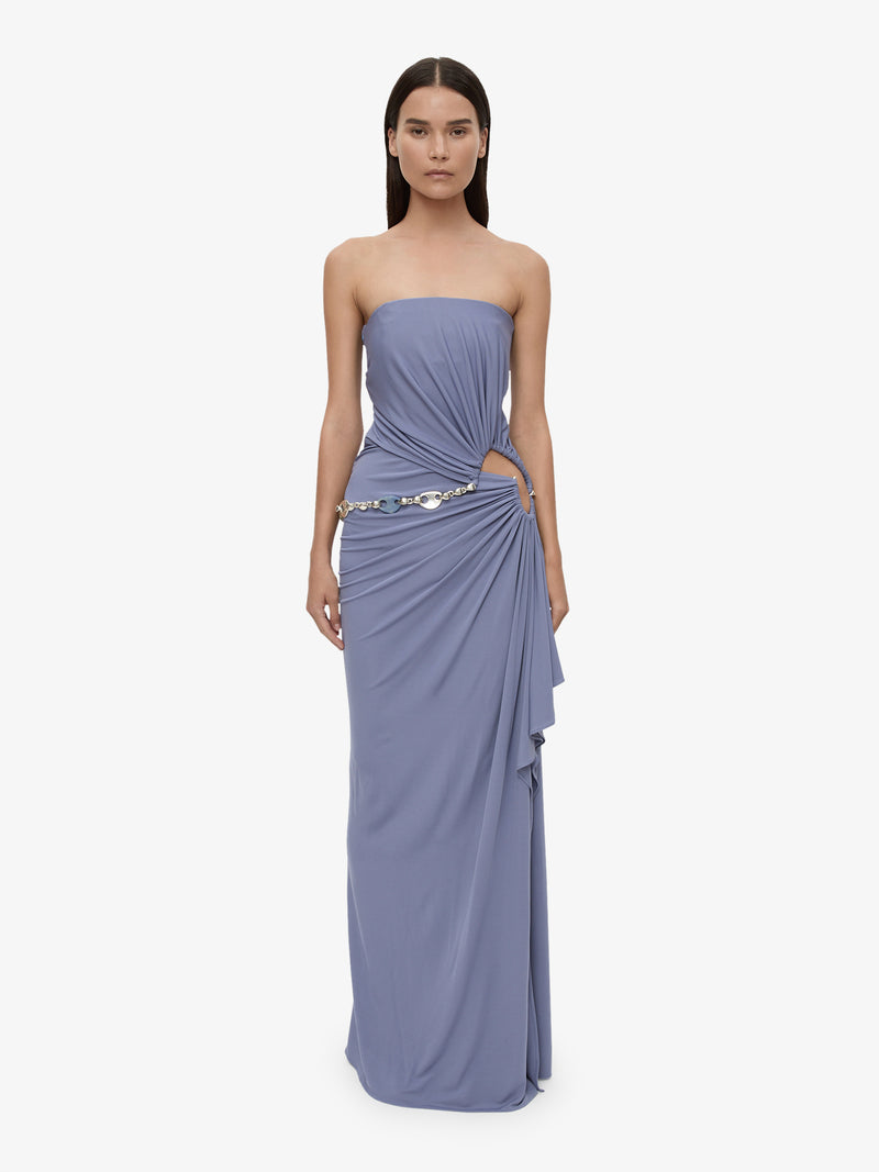 Crystal Cable Chain Strapless Gown - Image 1