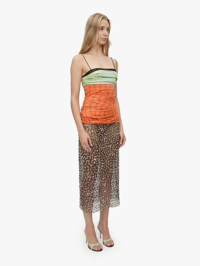 Spliced Bustier Fragment Lace Dress