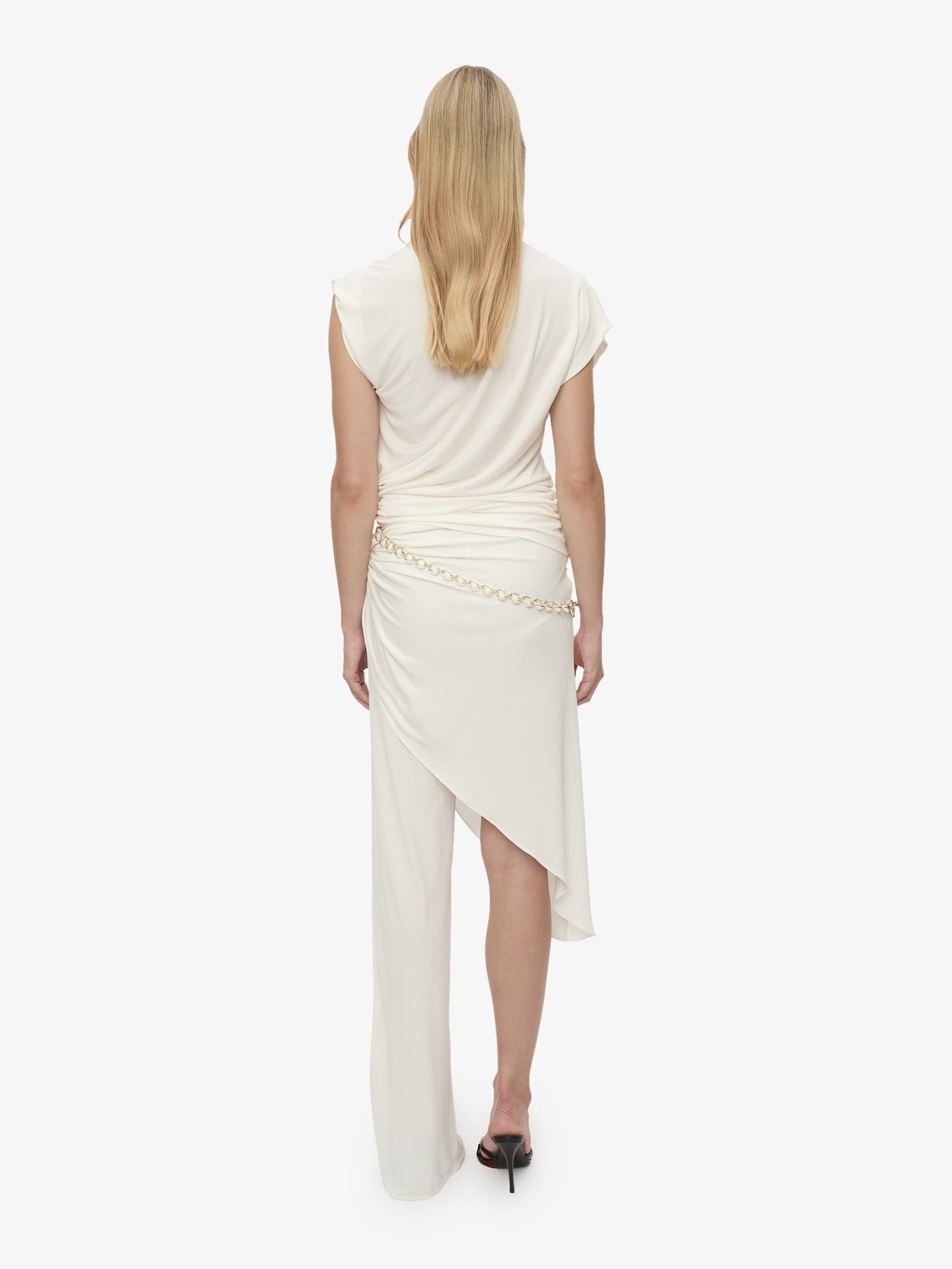 Crystal Cable Chain Draped Skirt Trouser