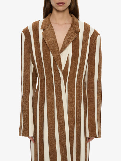 Tropic Leather Panelled Coat