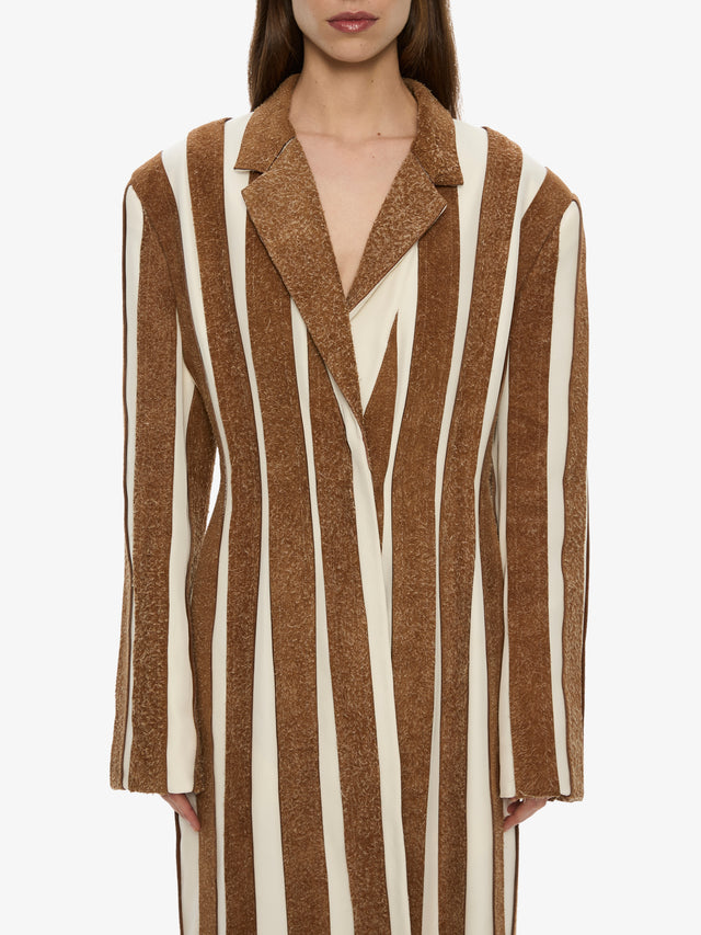 Tropic Leather Panelled Coat