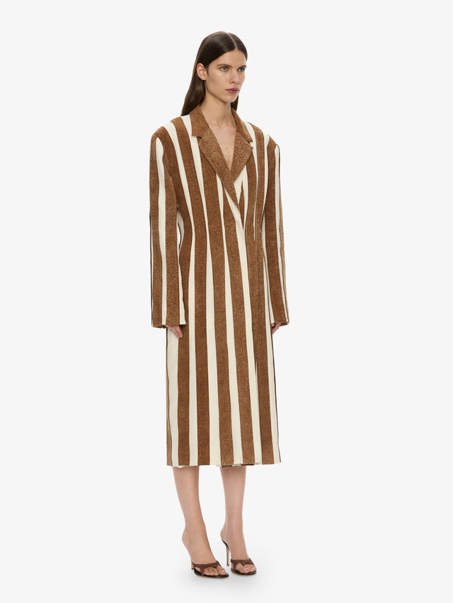 Tropic Leather Panelled Coat