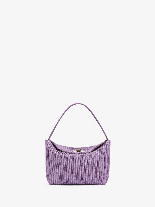 Turnlock Raffia Mini Bag