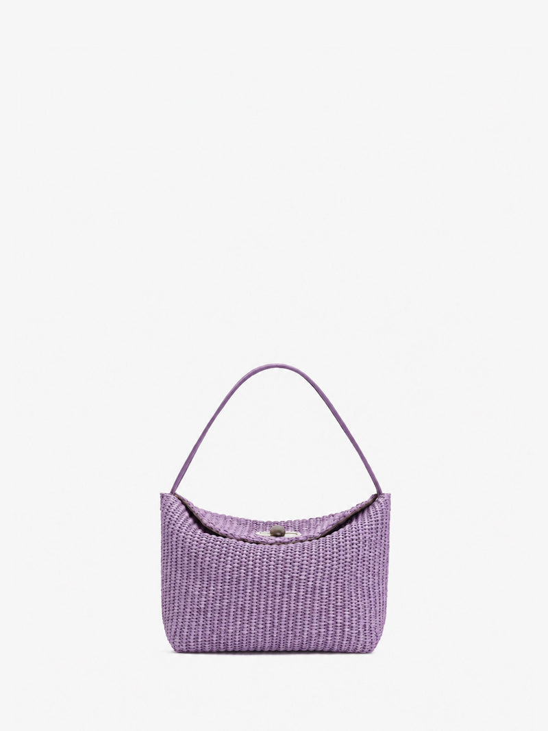 Turnlock Raffia Mini Bag - Image 1