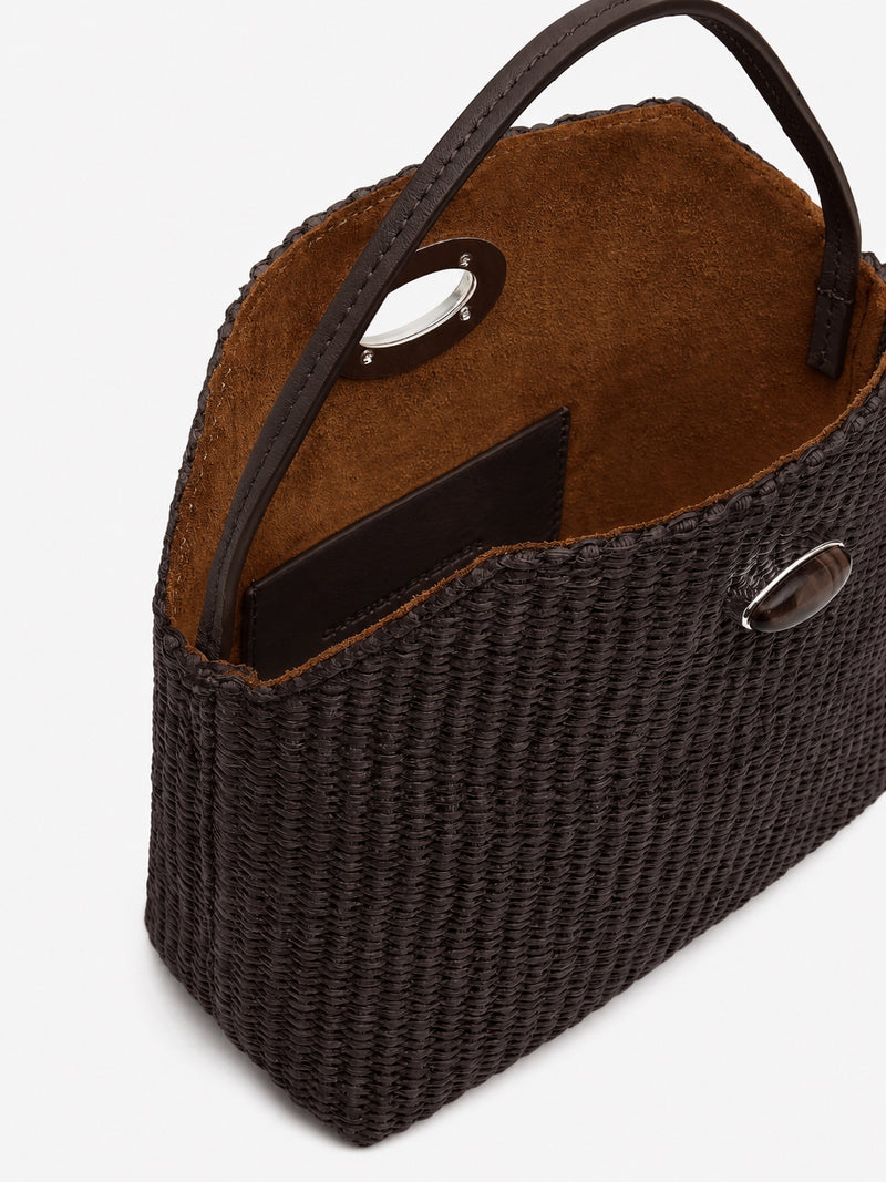 Turnlock Raffia Mini Bag - Image 3