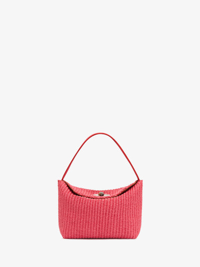 Turnlock Raffia Mini Bag