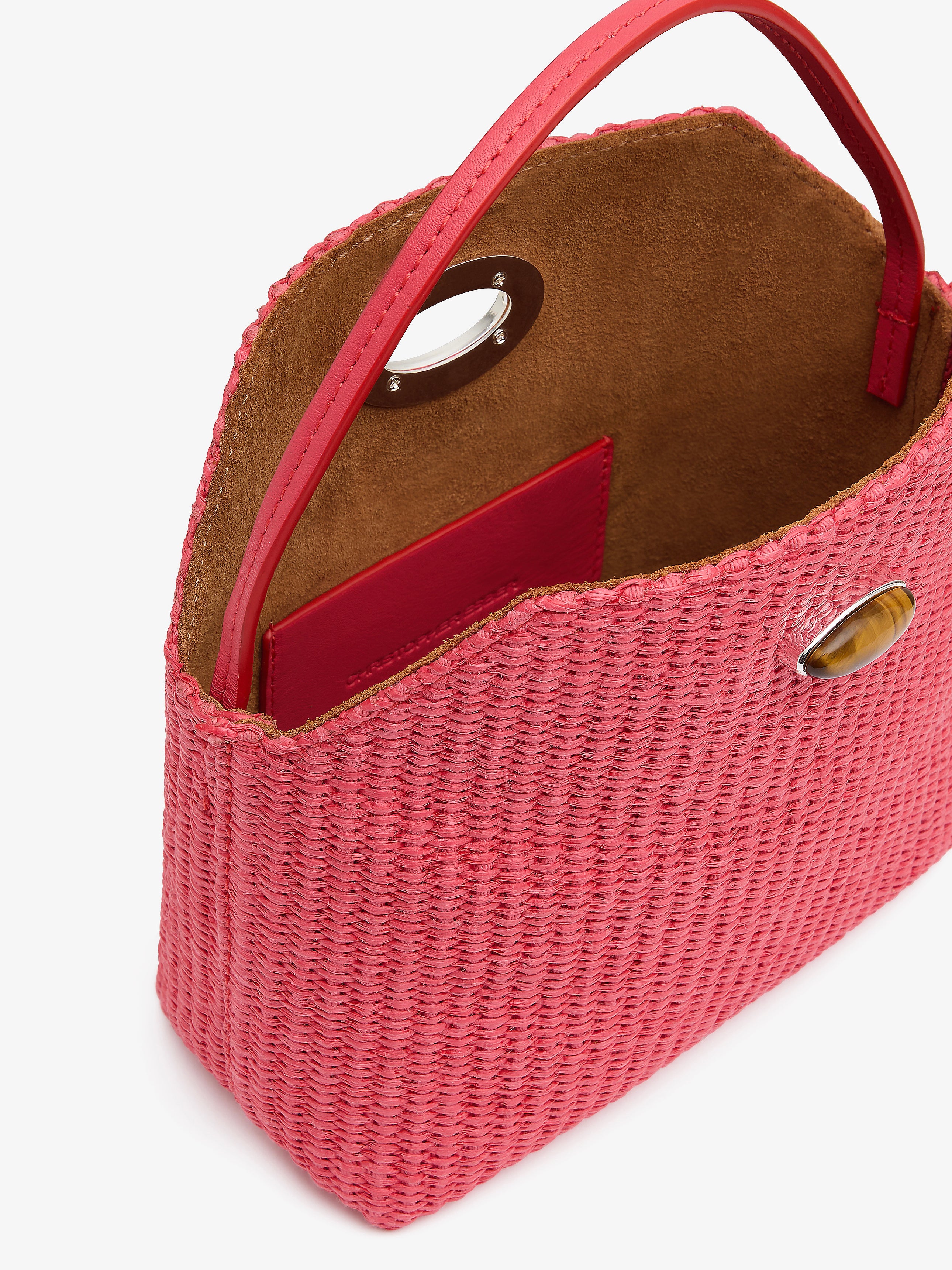 Turnlock Raffia Mini Bag