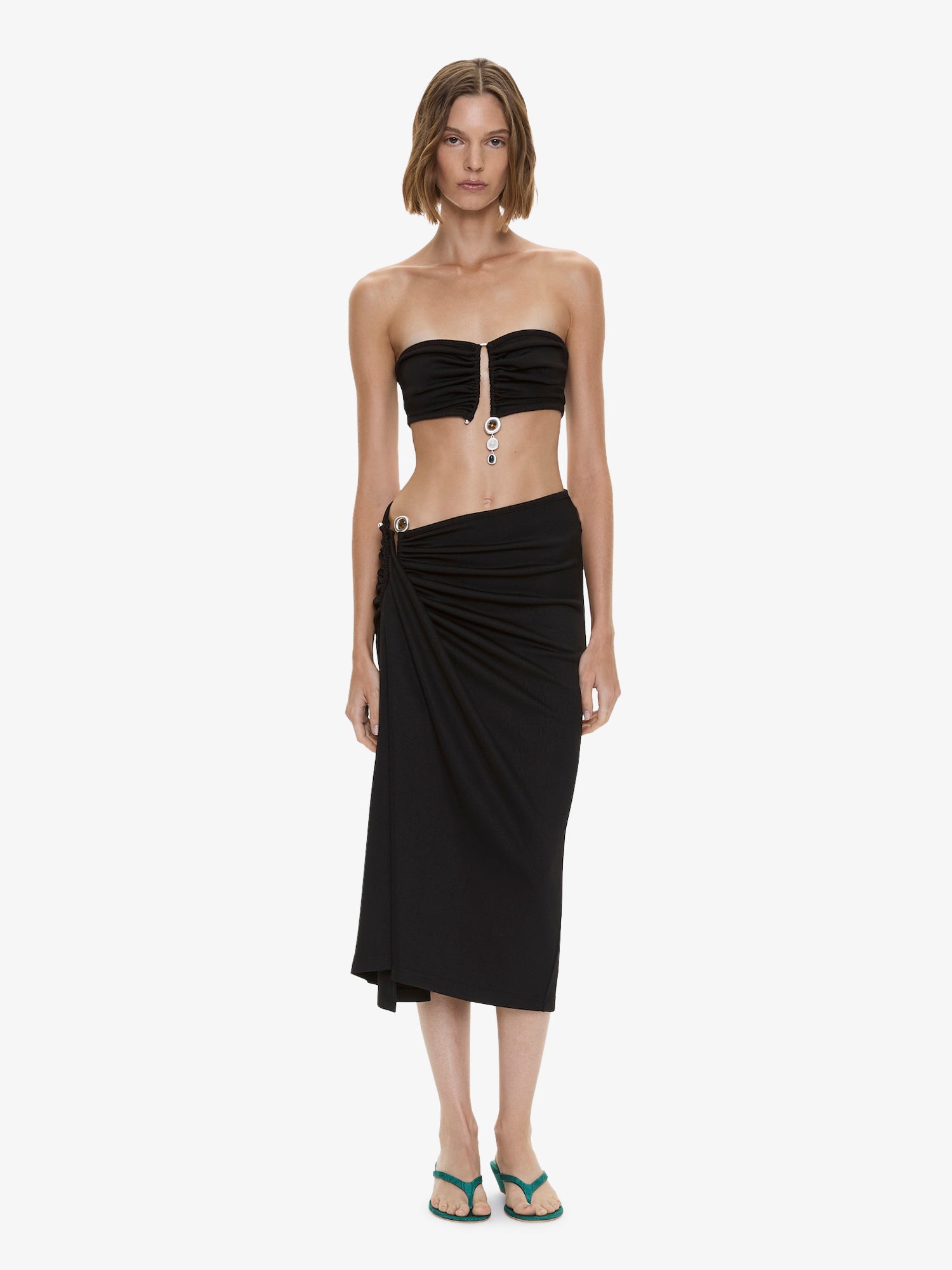 Droplet Crystal Clasp Cascade Skirt