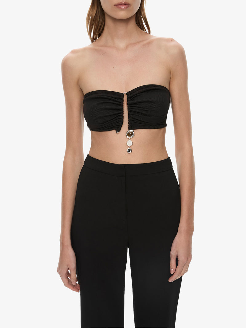 Droplet Crystal Pendant Ruched Bandeau - Image 4