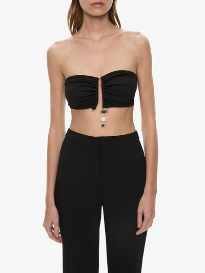 Droplet Crystal Pendant Ruched Bandeau