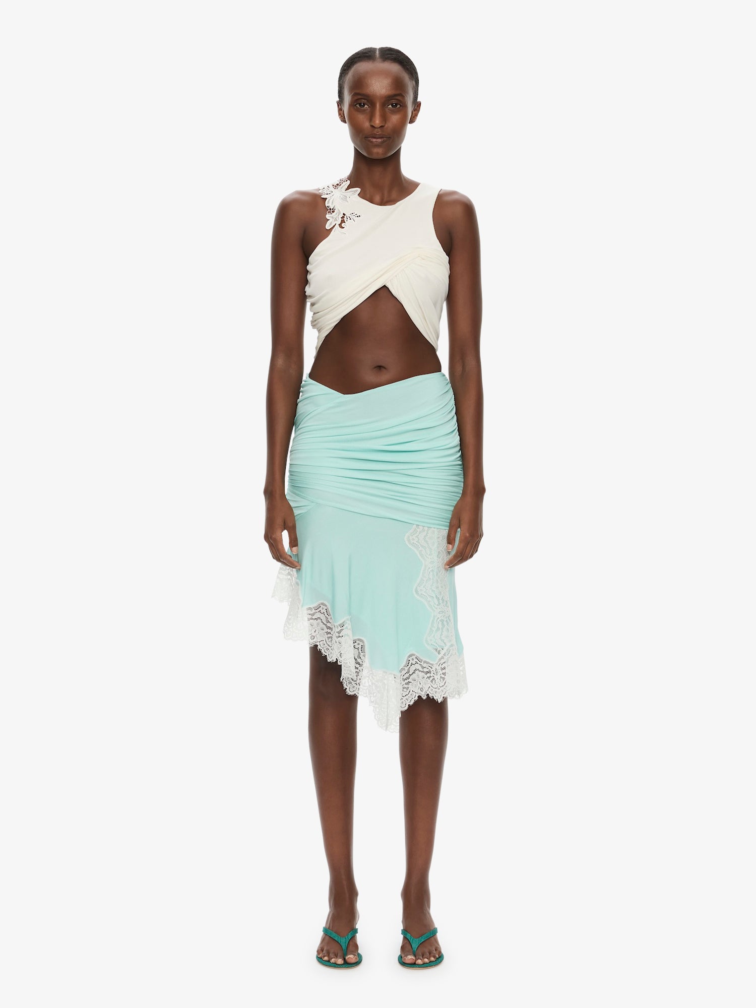 Hibiscus Embroidered Fold Up Tank