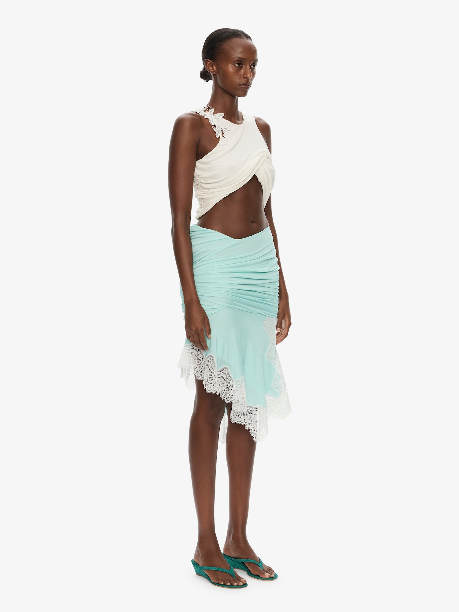 Hibiscus Embroidered Fold Up Tank