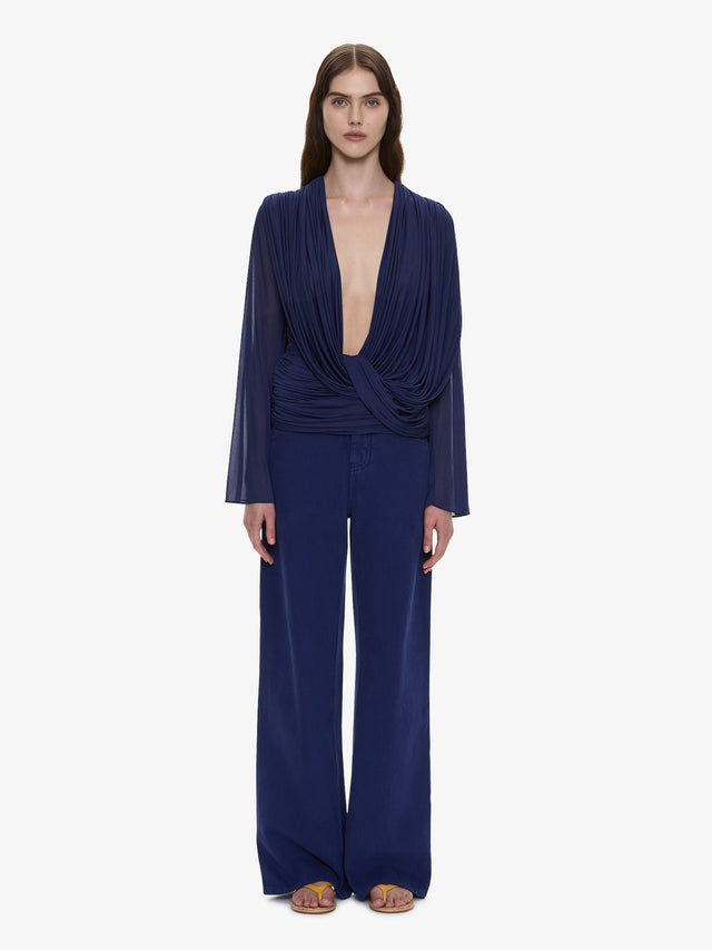Ripple Drape Long Sleeve Top