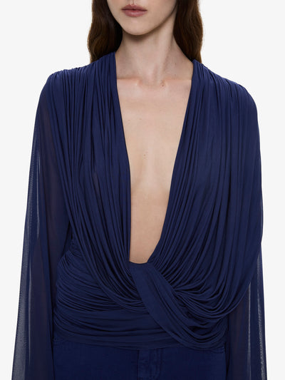 Ripple Drape Long Sleeve Top