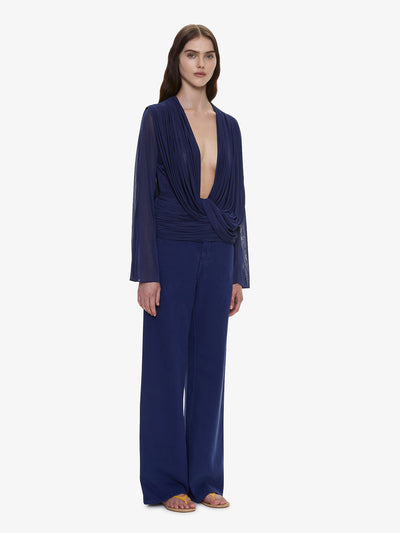 Ripple Drape Long Sleeve Top