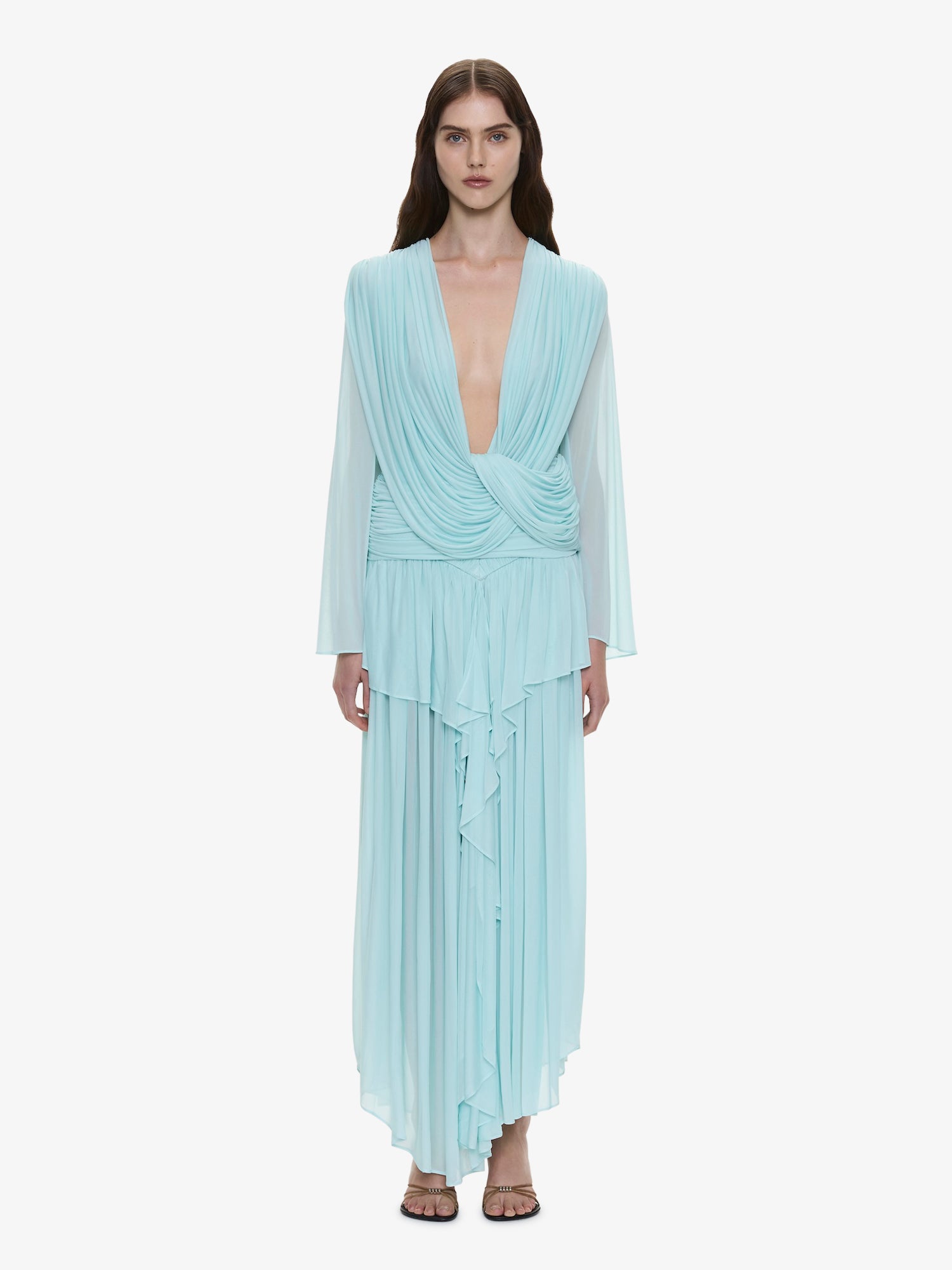 Ripple Drape Long Sleeve Top