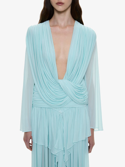 Ripple Drape Long Sleeve Top