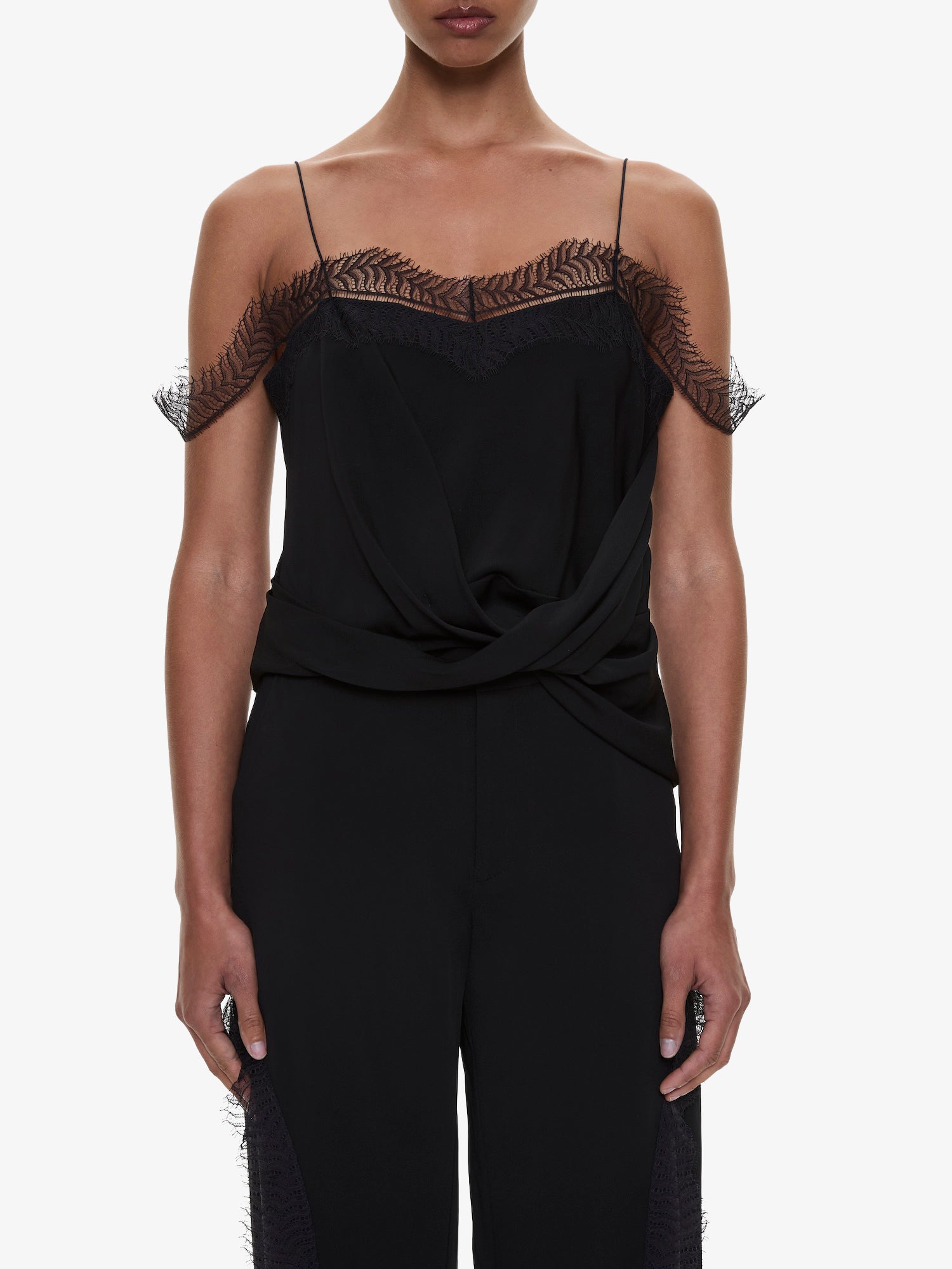 Miro Split Lace Draped Cami