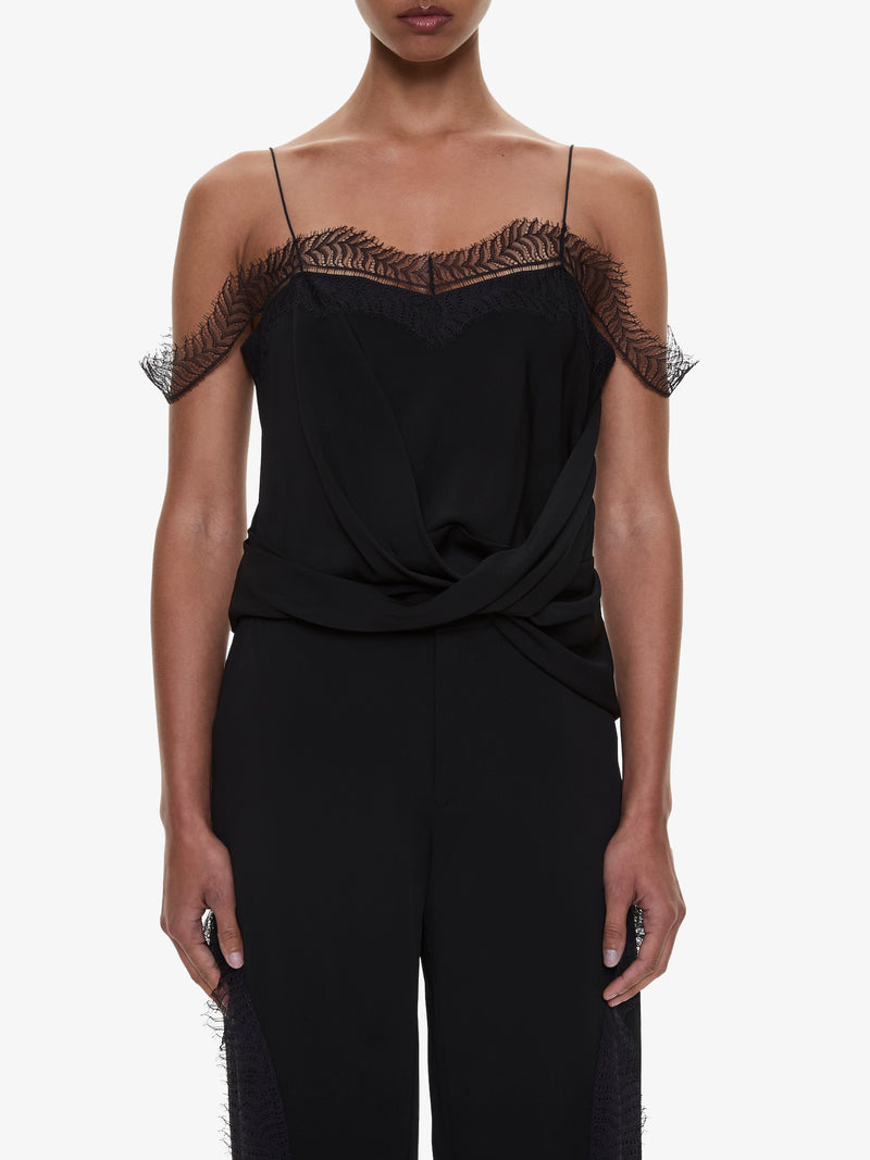 Miro Split Lace Draped Cami - Image 4