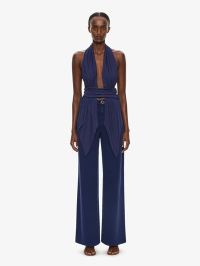 Scarf Draped Halter Top