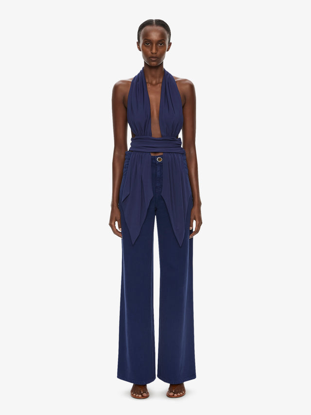 Scarf Draped Halter Top