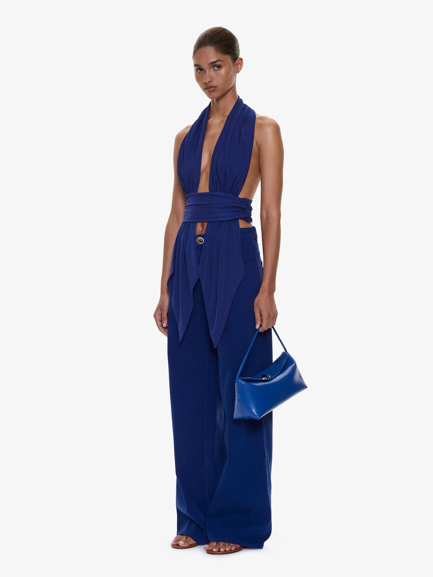 Scarf Draped Halter Top