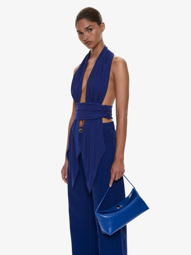Scarf Draped Halter Top