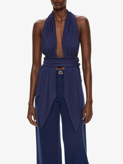 Scarf Draped Halter Top
