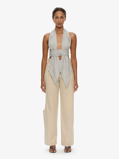 Scarf Draped Halter Top