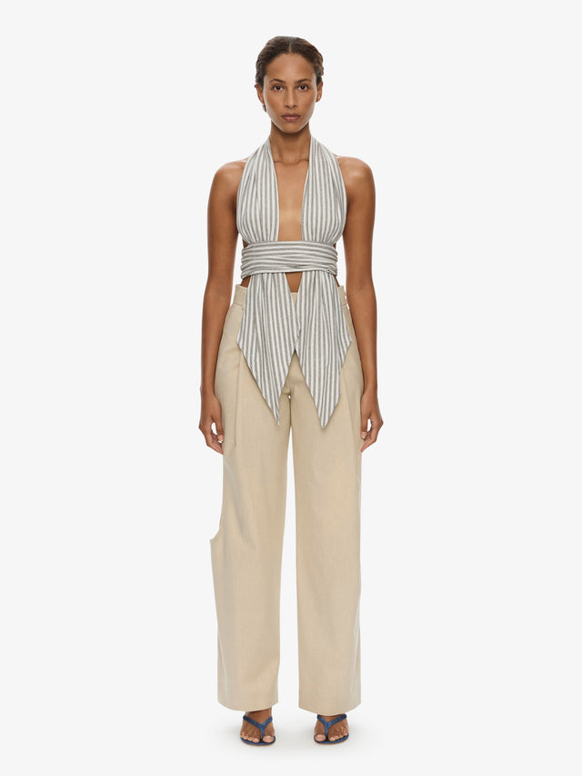 Scarf Draped Halter Top