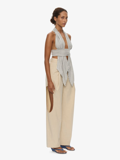 Scarf Draped Halter Top