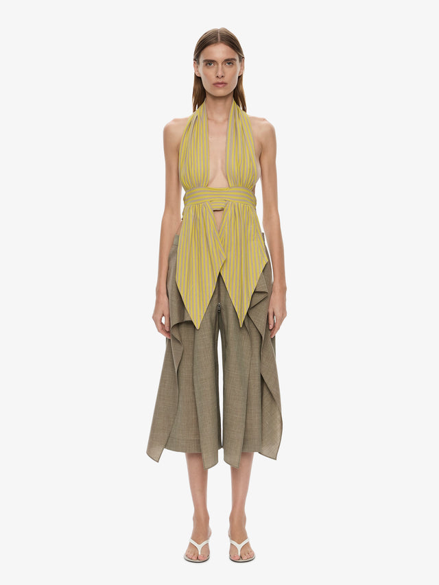 Scarf Draped Halter Top