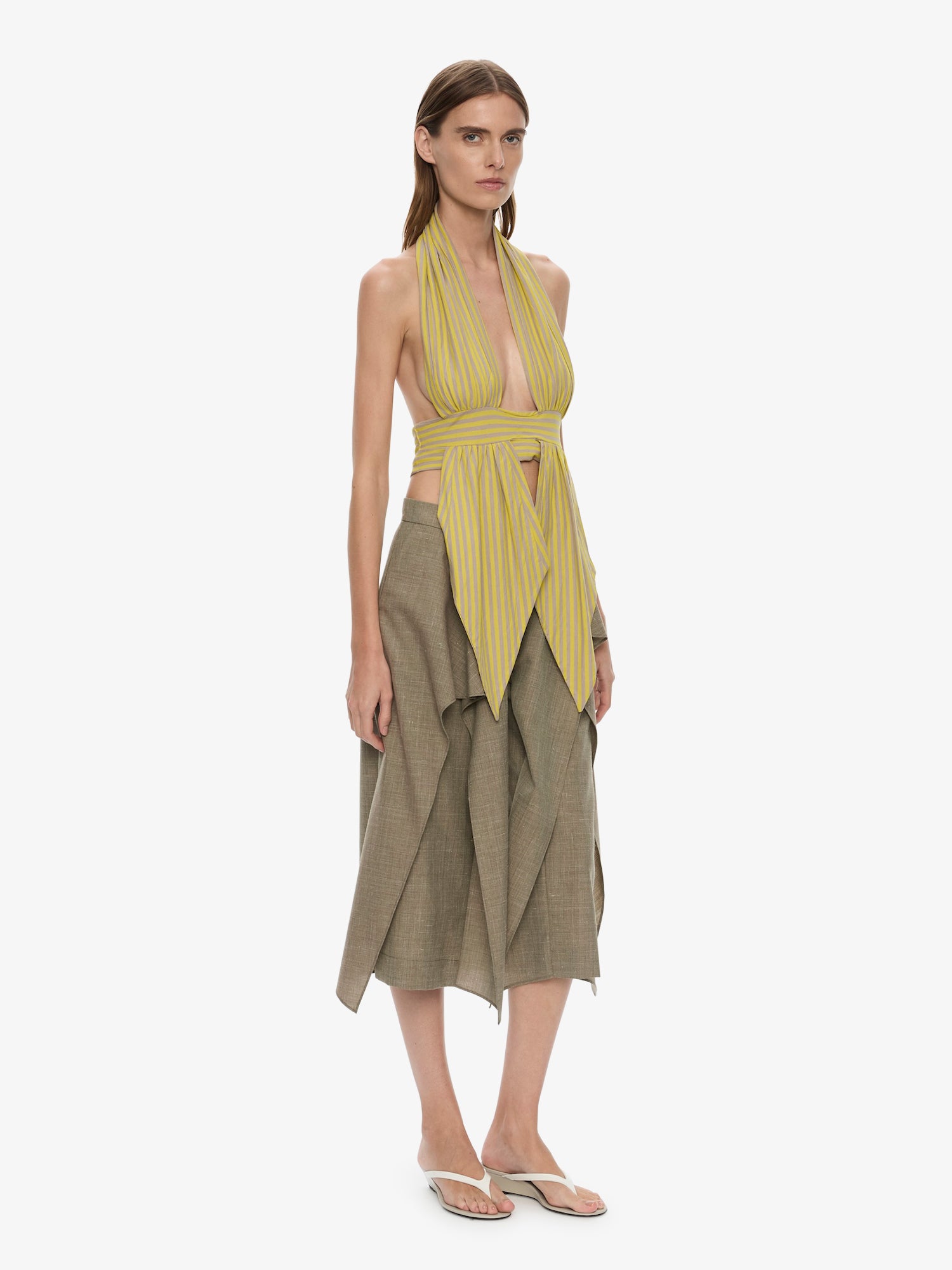 Scarf Draped Halter Top