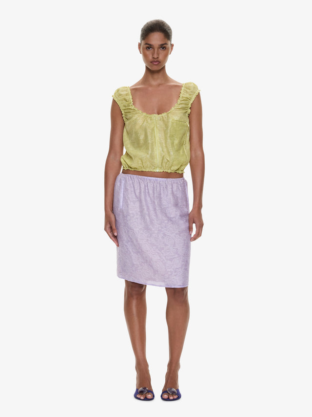Light Leak Jacquard Zip Up Top
